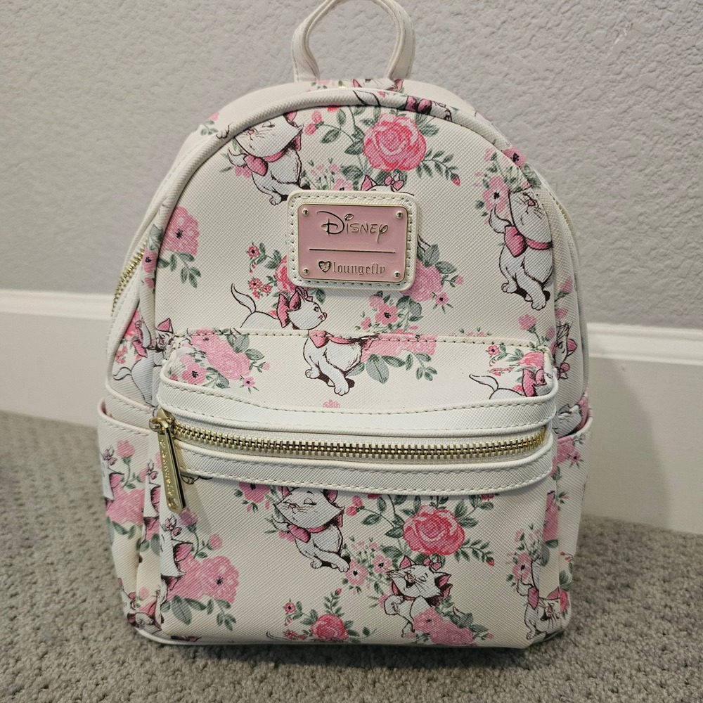 Disney Loungefly Aristocats Marie floral‎ original mini backpack pink feminine